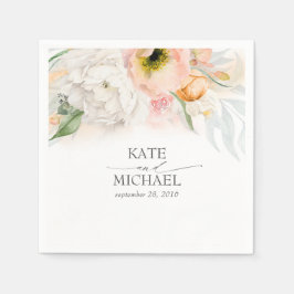 Rosa und Pfirsichblütenhochzeit Serviette