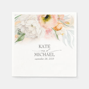 Rosa und Pfirsichblütenhochzeit Serviette