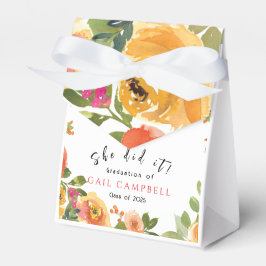 Rosa und pfirsiche Aquarellblumen Geschenkschachtel