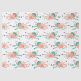 Rosa und pfirsichfarbene Blume mit Pfeilen auf Wei Seidenpapier