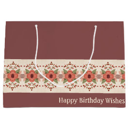 Rosa und pfirsichfarbene Blüten Große Geschenktüte