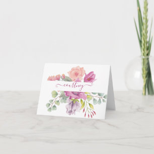 Rosa und pfirsichfarbene Wasserfarbe florale perso