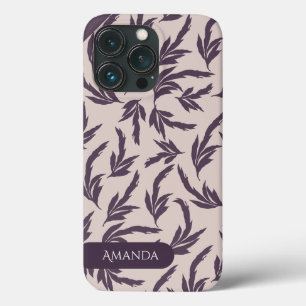 Rosa und Pflaumenfarbene und weiße Blätter Case-Mate iPhone Hülle