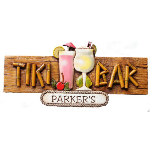 Rosa und Piña Colada Tiki Bar-personalisiertes
