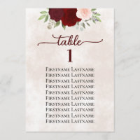 Rosa und Rosa Hochzeitsstift Tischnummer