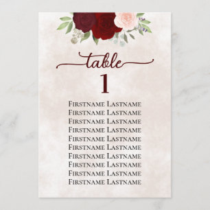 Rosa und Rosa Hochzeitsstift Tischnummer