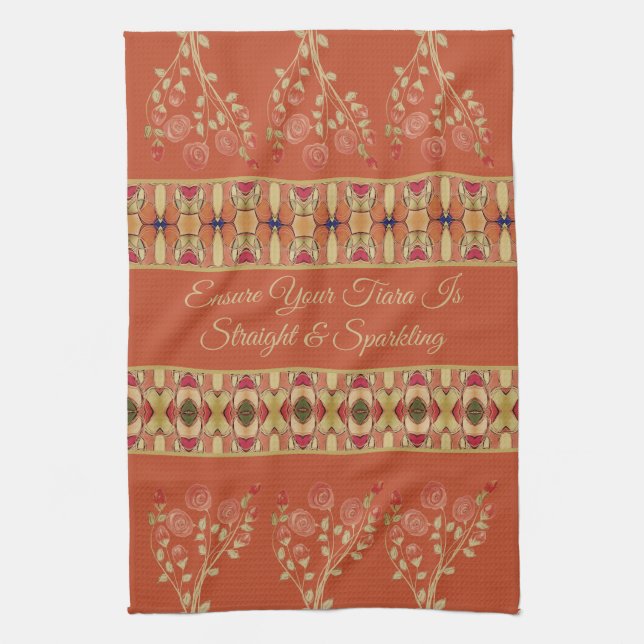 Rosa und rosa Orange Geschirrtuch (Vertikal)