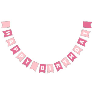 Rosa und Rose Girl's Happy Birthday Wimpelkette