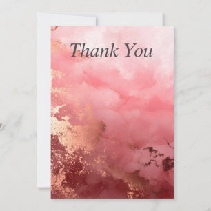 Rosa und Rose Gold Abstrakte Farbe Danke Karte