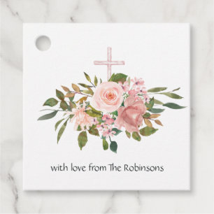 Rosa und Rose Gold Bläsernte Erstkommune Geschenkanhänger