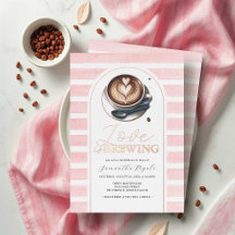 Rosa und Rose Gold Coffee Brautparty Thema
