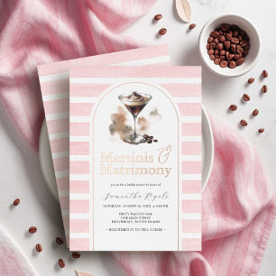 Rosa und Rose Gold Espresso Martini Brautparty Folieneinladung
