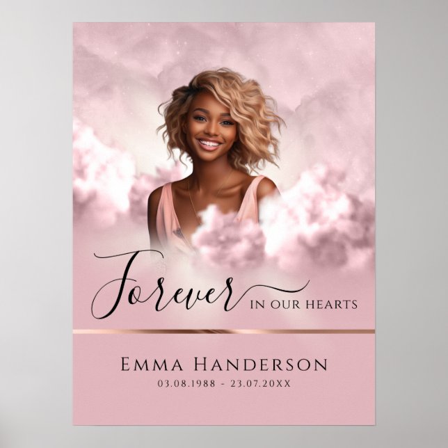 Rosa und Rose Gold Gedenkstätte Begrüßungszeichen Poster (Vorne)