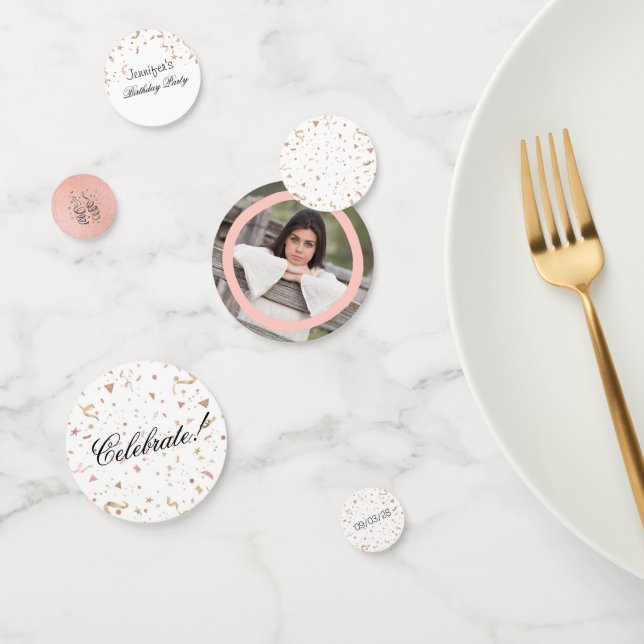 Rosa und Rose Gold Glitzer Confetti Konfetti (Gruppe)