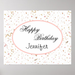 Rosa und Rose Gold Glitzer Confetti Poster