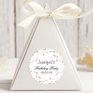 Rosa und Rose Gold Glitzer Confetti Runder Aufkleber