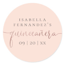 Rosa und Rose Gold Kalligrafie Quinceñera