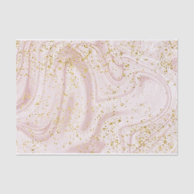 Rosa und Rose Gold-Marmor Seidenpapier (Vorderseite)