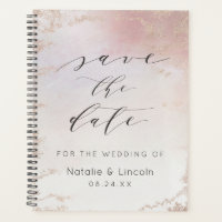 Rosa und Rose Gold Save the Date Hochzeitsplaner