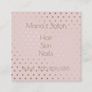 Rosa und Rose Gold Square Business Card Quadratische Visitenkarte