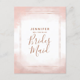 Rosa und Rose Gold werden Sie meine Bridesmaid sei Einladung