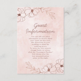 Rosa und Rose - Informationen zur Hochzeit Begleitkarte