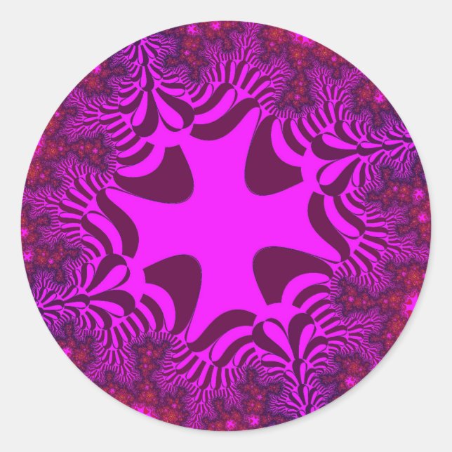 Rosa und Rose Kreuz Runder Aufkleber (Vorderseite)