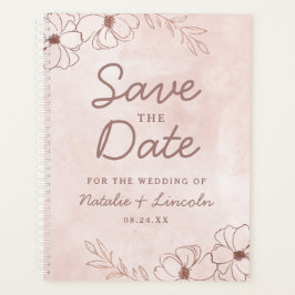 Rosa und Rose Rosa Foil Save the Date Hochzeit Planer