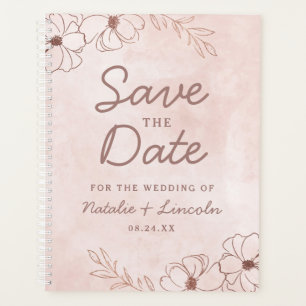 Rosa und Rose Rosa Foil Save the Date Hochzeit Planer