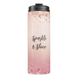 Rosa und Rose Sparkle Ombre Thermosbecher