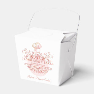 Rosa und Rose Verziert Baker-Logo Geschenkschachtel