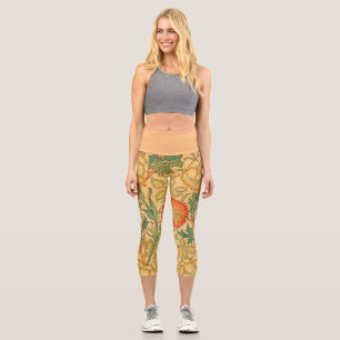 Rosa und Rose von William Morris Capri Leggings