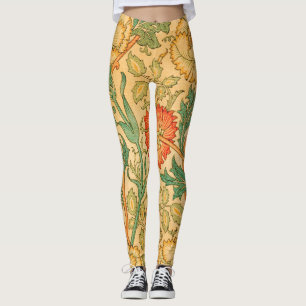 Rosa und Rose von William Morris Leggings