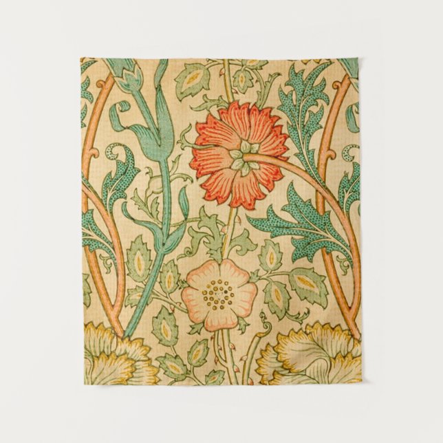 Rosa und Rose von William Morris Wandteppich (Vorderseite)