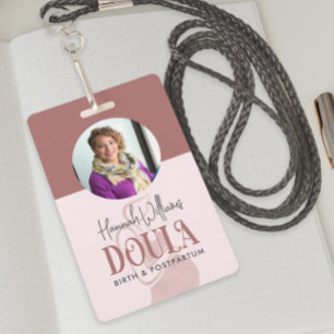 Rosa- und Roségold-Geburtsfoto-Doula Ausweis