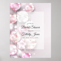Rosa und Roségoldene Ballons Brautdusche Willkomme