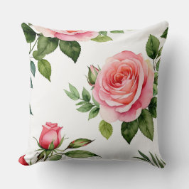 Rosa und Rosenknospe Kissen