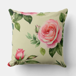 Rosa und Rosenknospe Kissen