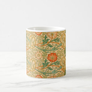 Rosa- und Rosenmuster (von William Morris) Kaffeetasse