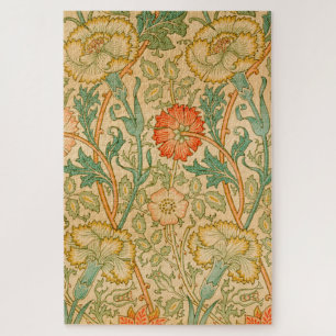 Rosa- und Rosenmuster (von William Morris) Puzzle