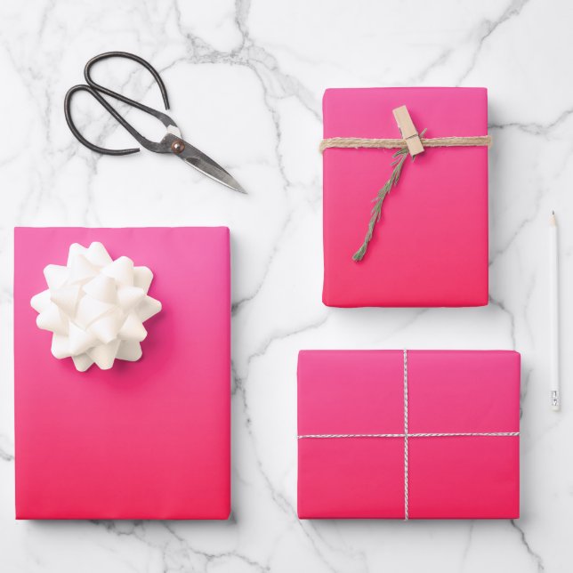 Rosa und Rot Geschenkpapier Set (Vorderseite)