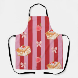 Rosa und rot gestreiftes Design mit Kuchendekor Schürze