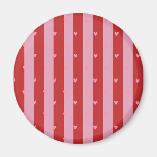 Rosa und rot, herzförmig gestreift magnet