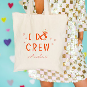 Rosa und Rot I Do Crew Skizze Junggesellinnenabsch Tragetasche