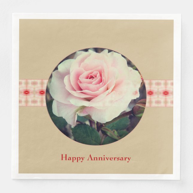 Rosa und Rot Serviette (Vorderseite)