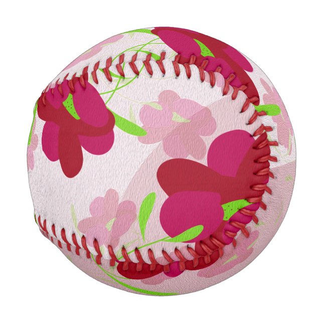 Rosa und rote Blume - Blumen Baseball (Vorne Rechts)
