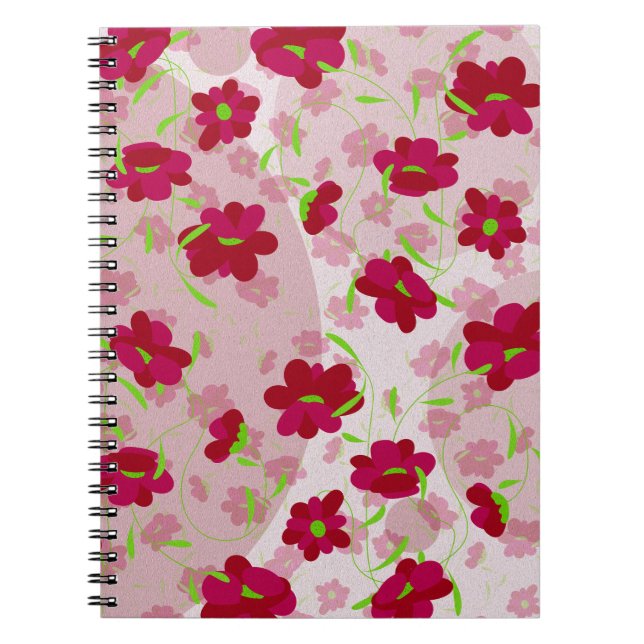 Rosa und rote Blume - Blumen Notizblock (Vorderseite)