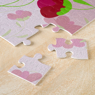 Rosa und rote Blume - Blumen Puzzle