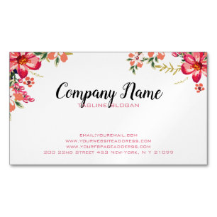 Rosa und rote Blume Magnetische Visitenkarte