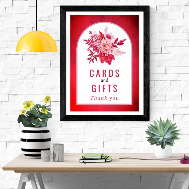 Rosa und rote Blume und Blatthochzeit Poster (Von Creator hochgeladen)